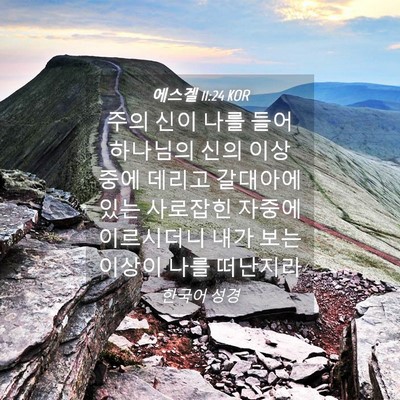 Picture 04 - 에스겔 11:24 KOR - 주의 신이 나를 들어 하나님의 신의 - Bible Verse Picture