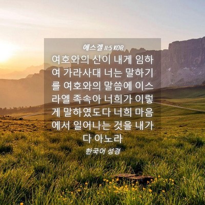 Picture 04 - 에스겔 11:5 KOR - 여호와의 신이 내게 임하여 가라사대 - Bible Verse Picture