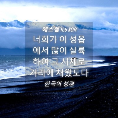 Picture 04 - 에스겔 11:6 KOR - 너희가 이 성읍에서 많이 살륙하여 - Bible Verse Picture