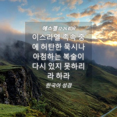 Picture 04 - 에스겔 12:24 KOR - 이스라엘 족속 중에 허탄한 묵시나 - Bible Verse Picture