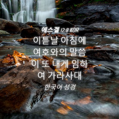 Picture 04 - 에스겔 12:8 KOR - 이튿날 아침에 여호와의 말씀이 또 - Bible Verse Picture