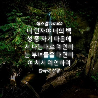 Picture 04 - 에스겔 13:17 KOR - 너 인자야 너의 백성 중 자기 - Bible Verse Picture