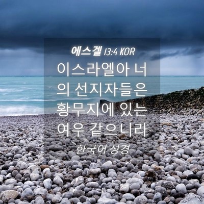 Picture 04 - 에스겔 13:4 KOR - 이스라엘아 너의 선지자들은 - Bible Verse Picture