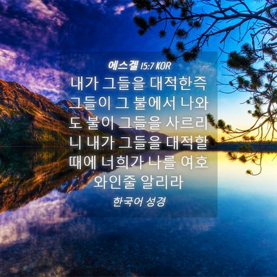 Picture 04 - 에스겔 15:7 KOR - 내가 그들을 대적한즉 그들이 그 - Bible Verse Picture