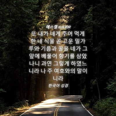 Picture 04 - 에스겔 16:19 KOR - 또 내가 네게 주어 먹게 한 내 식물 - Bible Verse Picture