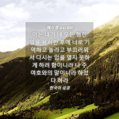 Picture 04 - 에스겔 16:63 KOR - 이는 내가 네 모든 행한 일을 용서한 - Bible Verse Picture