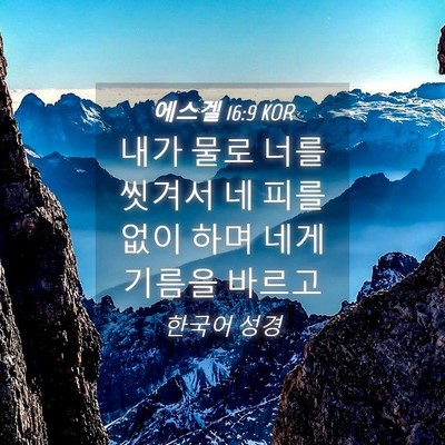 Picture 04 - 에스겔 16:9 KOR - 내가 물로 너를 씻겨서 네 피를 없이 - Bible Verse Picture