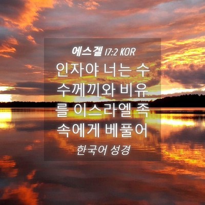 Picture 04 - 에스겔 17:2 KOR - 인자야 너는 수수께끼와 비유를 - Bible Verse Picture