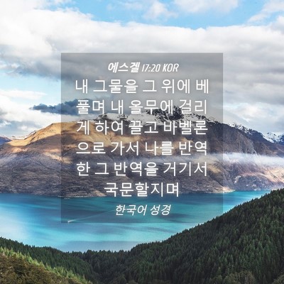 Picture 04 - 에스겔 17:20 KOR - 내 그물을 그 위에 베풀며 내 올무에 - Bible Verse Picture
