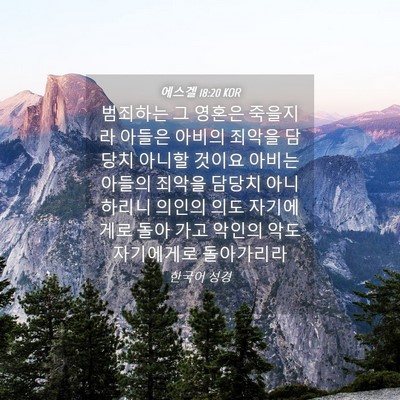 Picture 04 - 에스겔 18:20 KOR - 범죄하는 그 영혼은 죽을지라 아들은 - Bible Verse Picture