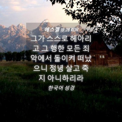 Picture 04 - 에스겔 18:28 KOR - 그가 스스로 헤아리고 그 행한 모든 - Bible Verse Picture