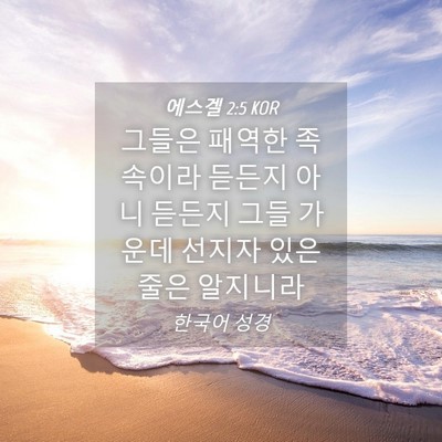 Picture 04 - 에스겔 2:5 KOR - 그들은 패역한 족속이라 듣든지 아니 - Bible Verse Picture
