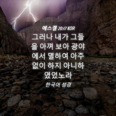 Picture 04 - 에스겔 20:17 KOR - 그러나 내가 그들을 아껴 보아 - Bible Verse Picture