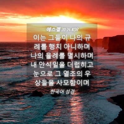 Picture 04 - 에스겔 20:24 KOR - 이는 그들이 나의 규례를 행치 - Bible Verse Picture