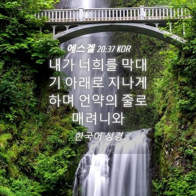 Picture 04 - 에스겔 20:37 KOR - 내가 너희를 막대기 아래로 지나게 - Bible Verse Picture