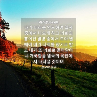 Picture 04 - 에스겔 20:41 KOR - 내가 너희를 인도하여 열국 중에서 - Bible Verse Picture