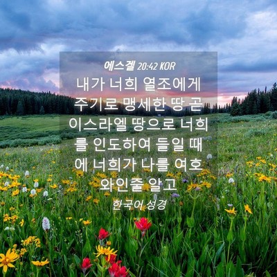 Picture 04 - 에스겔 20:42 KOR - 내가 너희 열조에게 주기로 맹세한 - Bible Verse Picture