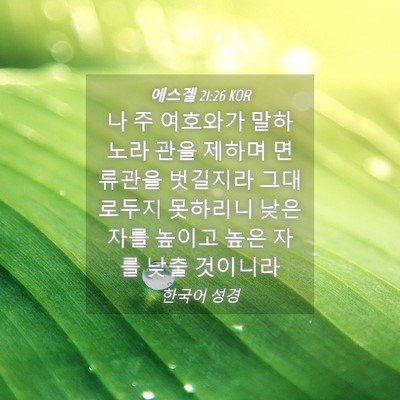 Picture 04 - 에스겔 21:26 KOR - 나 주 여호와가 말하노라 관을 - Bible Verse Picture