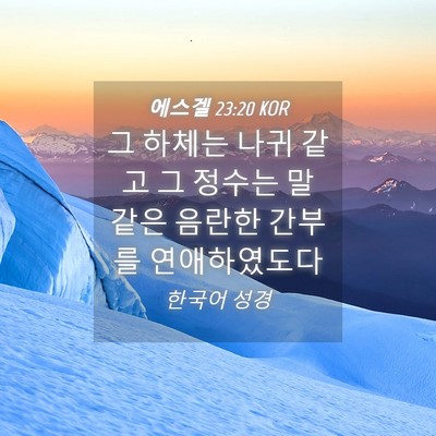 Picture 04 - 에스겔 23:20 KOR - 그 하체는 나귀 같고 그 정수는 말 - Bible Verse Picture