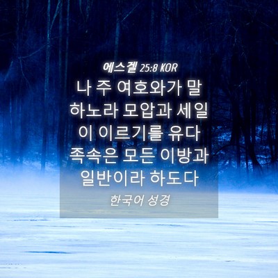 Picture 04 - 에스겔 25:8 KOR - 나 주 여호와가 말하노라 모압과 - Bible Verse Picture