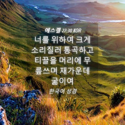 Picture 04 - 에스겔 27:30 KOR - 너를 위하여 크게 소리질러 통곡하고 - Bible Verse Picture