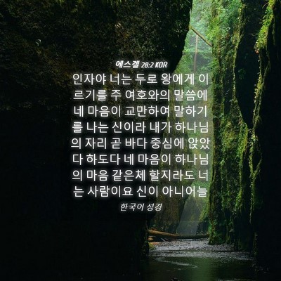Picture 04 - 에스겔 28:2 KOR - 인자야 너는 두로 왕에게 이르기를 - Bible Verse Picture