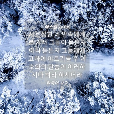 Picture 04 - 에스겔 3:11 KOR - 사로잡힌 네 민족에게로 가서 그들이 - Bible Verse Picture