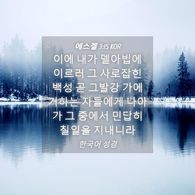 Picture 04 - 에스겔 3:15 KOR - 이에 내가 델아빕에 이르러 그 - Bible Verse Picture