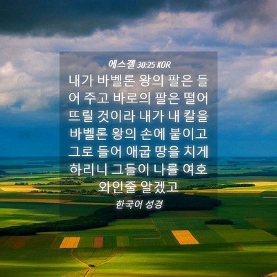 Picture 04 - 에스겔 30:25 KOR - 내가 바벨론 왕의 팔은 들어 주고 - Bible Verse Picture