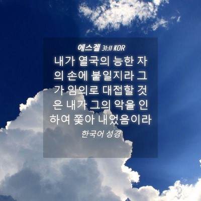 Picture 04 - 에스겔 31:11 KOR - 내가 열국의 능한 자의 손에 - Bible Verse Picture