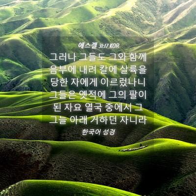 Picture 04 - 에스겔 31:17 KOR - 그러나 그들도 그와 함께 음부에 - Bible Verse Picture