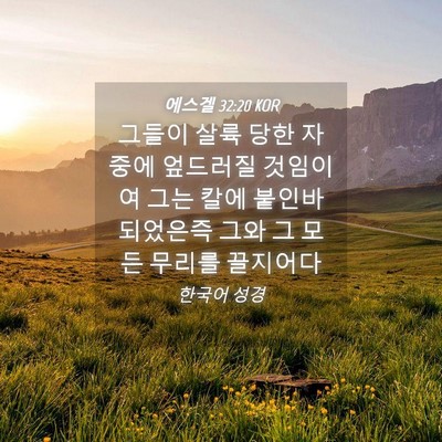 Picture 04 - 에스겔 32:20 KOR - 그들이 살륙 당한 자 중에 엎드러질 - Bible Verse Picture
