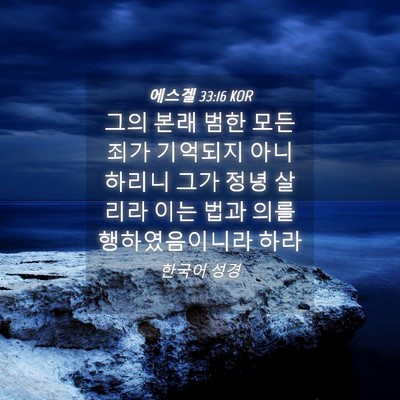 Picture 04 - 에스겔 33:16 KOR - 그의 본래 범한 모든 죄가 기억되지 - Bible Verse Picture