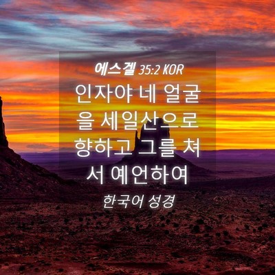 Picture 04 - 에스겔 35:2 KOR - 인자야 네 얼굴을 세일산으로 향하고 - Bible Verse Picture