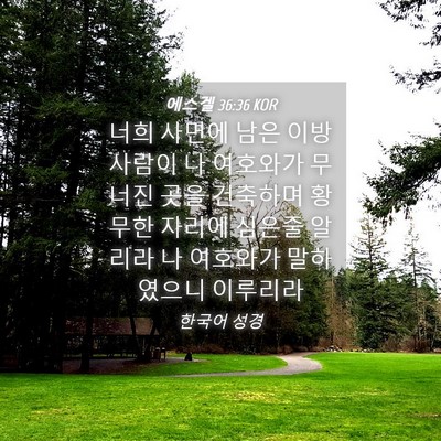 Picture 04 - 에스겔 36:36 KOR - 너희 사면에 남은 이방 사람이 나 - Bible Verse Picture