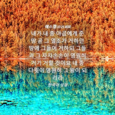 Picture 04 - 에스겔 37:25 KOR - 내가 내 종 야곱에게 준 땅 곧 그 - Bible Verse Picture