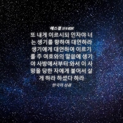 Picture 04 - 에스겔 37:9 KOR - 또 내게 이르시되 인자야 너는 - Bible Verse Picture