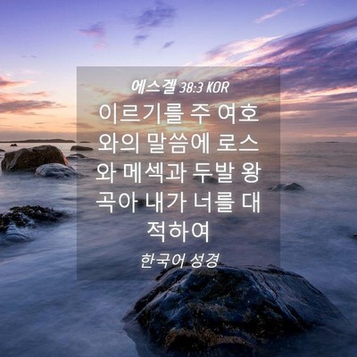 Picture 04 - 에스겔 38:3 KOR - 이르기를 주 여호와의 말씀에 로스와 - Bible Verse Picture