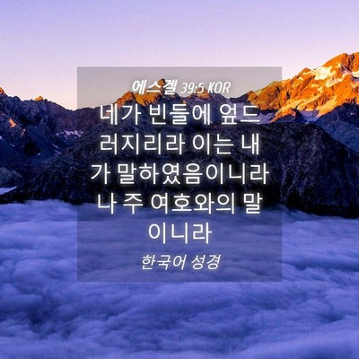 Picture 04 - 에스겔 39:5 KOR - 네가 빈들에 엎드러지리라 이는 내가 - Bible Verse Picture