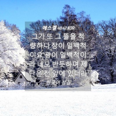 Picture 04 - 에스겔 40:47 KOR - 그가 또 그 뜰을 척량하니 장이 - Bible Verse Picture