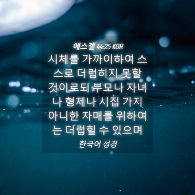 Picture 04 - 에스겔 44:25 KOR - 시체를 가까이하여 스스로 더럽히지 - Bible Verse Picture
