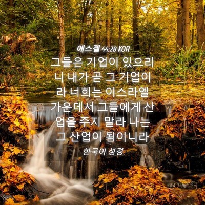 Picture 04 - 에스겔 44:28 KOR - 그들은 기업이 있으리니 내가 곧 그 - Bible Verse Picture