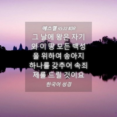 Picture 04 - 에스겔 45:22 KOR - 그 날에 왕은 자기와 이 땅 모든 - Bible Verse Picture