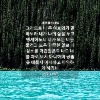 Picture 04 - 에스겔 5:11 KOR - 그러므로 나 주 여호와가 말하노라 - Bible Verse Picture