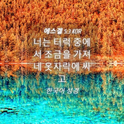 Picture 04 - 에스겔 5:3 KOR - 너는 터럭 중에서 조금을 가져 네 - Bible Verse Picture