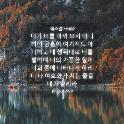Picture 04 - 에스겔 7:9 KOR - 내가 너를 아껴 보지 아니하며 - Bible Verse Picture