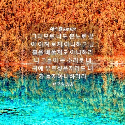 Picture 04 - 에스겔 8:18 KOR - 그러므로 나도 분노로 갚아 아껴 - Bible Verse Picture