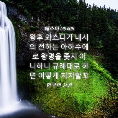 Picture 04 - 에스더 1:15 KOR - 왕후 와스디가 내시의 전하는 - Bible Verse Picture