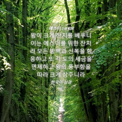 Picture 04 - 에스더 2:18 KOR - 왕이 크게 잔치를 베푸니 이는 - Bible Verse Picture