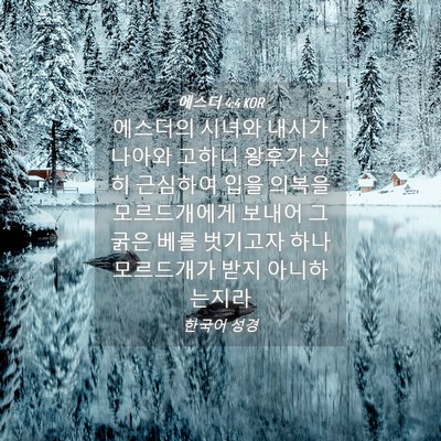 Picture 04 - 에스더 4:4 KOR - 에스더의 시녀와 내시가 나아와 - Bible Verse Picture
